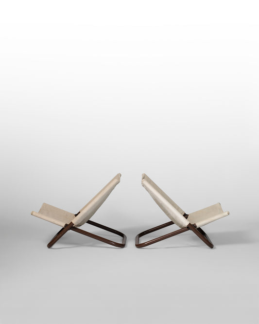 PAIRE DE FAUTEUILS "CROSS" PAR MARCELLO CUNEO POUR ARFLEX, 1960