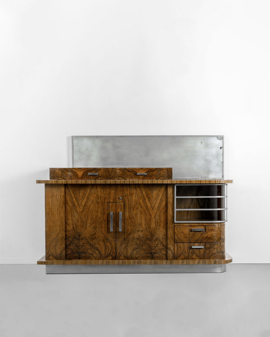 BUFFET ART DECO MODERNISTE AVEC MIROIR, ANNEES 1930