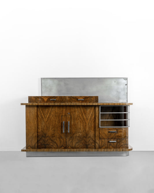 BUFFET ART DECO MODERNISTE AVEC MIROIR, ANNEES 1930