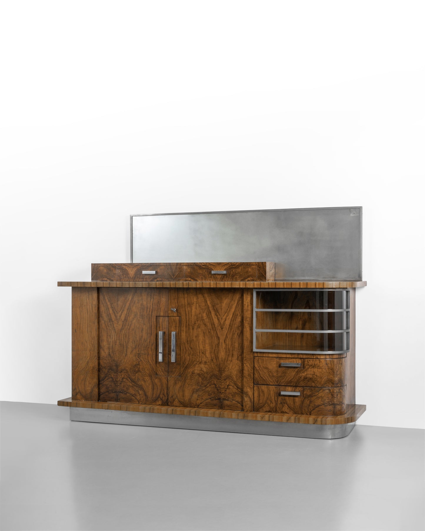 BUFFET ART DECO MODERNISTE AVEC MIROIR, ANNEES 1930