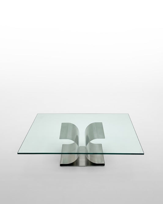 MICHEL BOYER, TABLE BASSE "X" PAR UGINOX, 1968