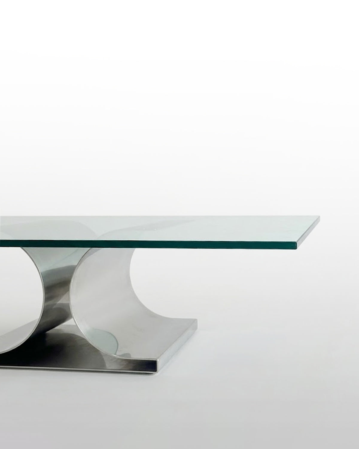 MICHEL BOYER, TABLE BASSE "X" PAR UGINOX, 1968